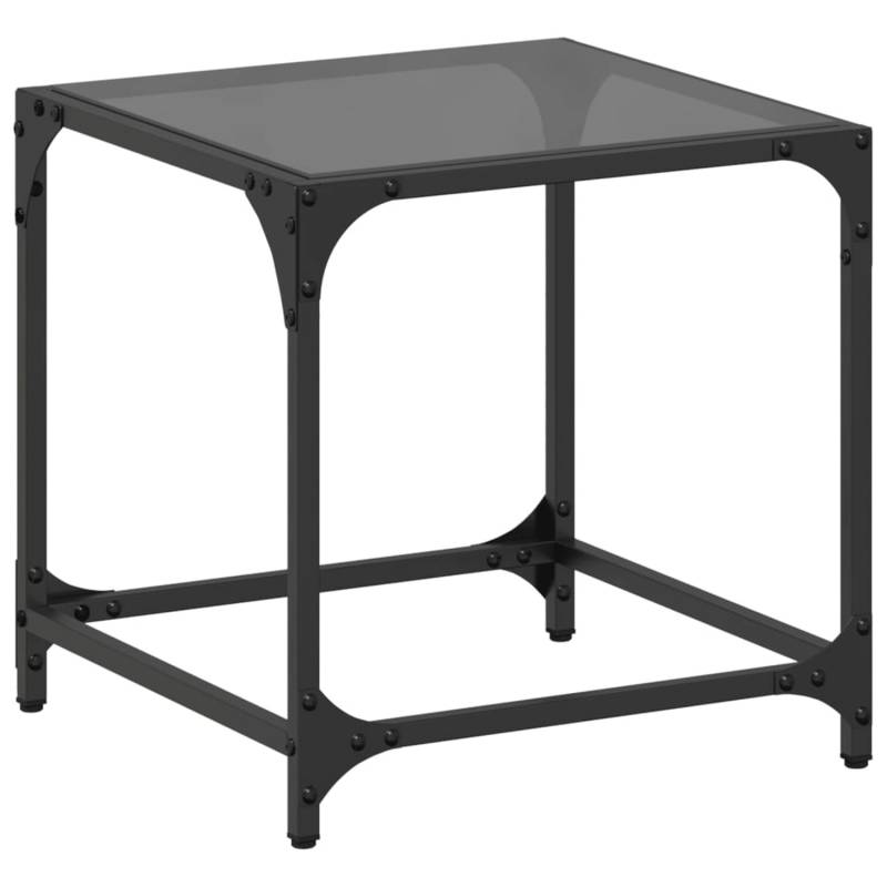 vidaXL Couchtisch mit Glasplatte Schwarz Transparent 40x40x40 cm Stahl Modell 1 von VIDAXL