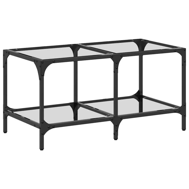 vidaXL Couchtisch mit Glasplatte Transparent 78,5x40x40 cm Stahl 845976 von VIDAXL