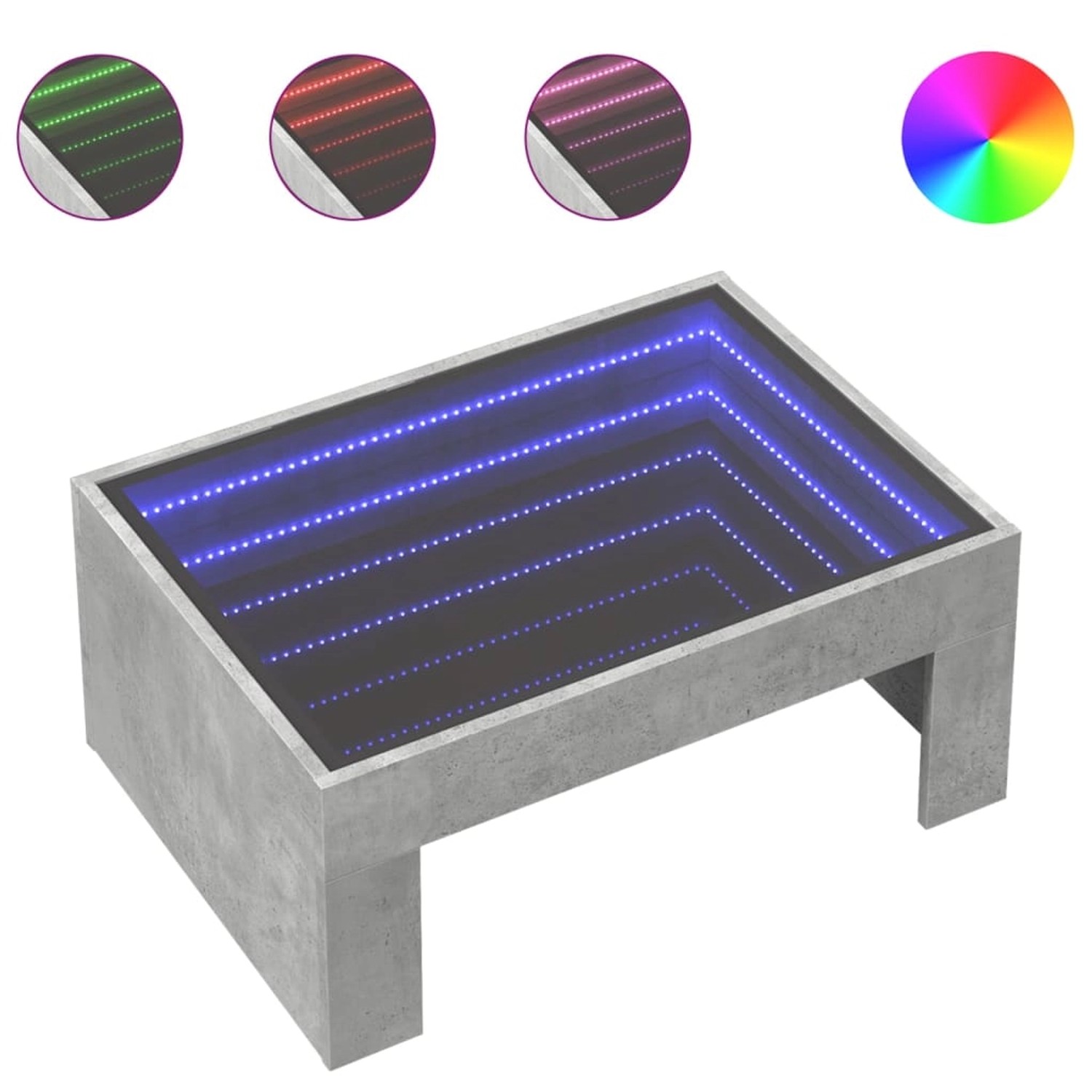vidaXL Couchtisch mit Infinity-LED Betongrau 70x50x30 cm vidaXL Couchtisch mit Infinity-LED Betongrau 70x50x30 cm von VIDAXL