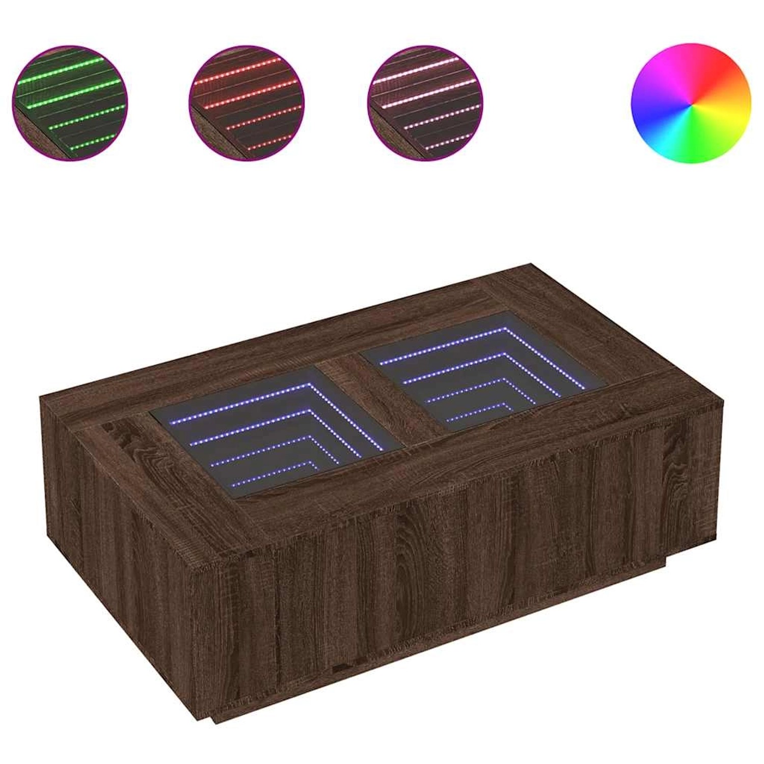 vidaXL Couchtisch mit Infinity-LED Braun Eichen-Optik 116x69x40 cm 3284062 vidaXL Couchtisch mit Infinity-LED Braun Eichen-Optik 116x69x40 cm 3284062 von VIDAXL