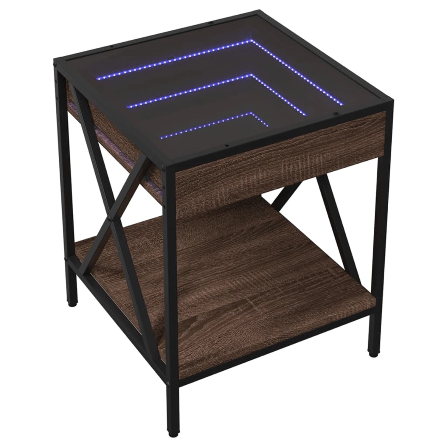 vidaXL Couchtisch mit Infinity-LED Braun Eichen-Optik 40x40x49 cm 847696 von VIDAXL