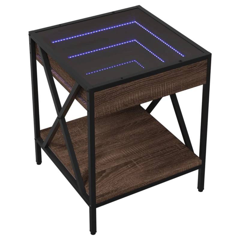 vidaXL Couchtisch mit Infinity-LED Braun Eichen-Optik 40x40x49 cm 847696 von VIDAXL