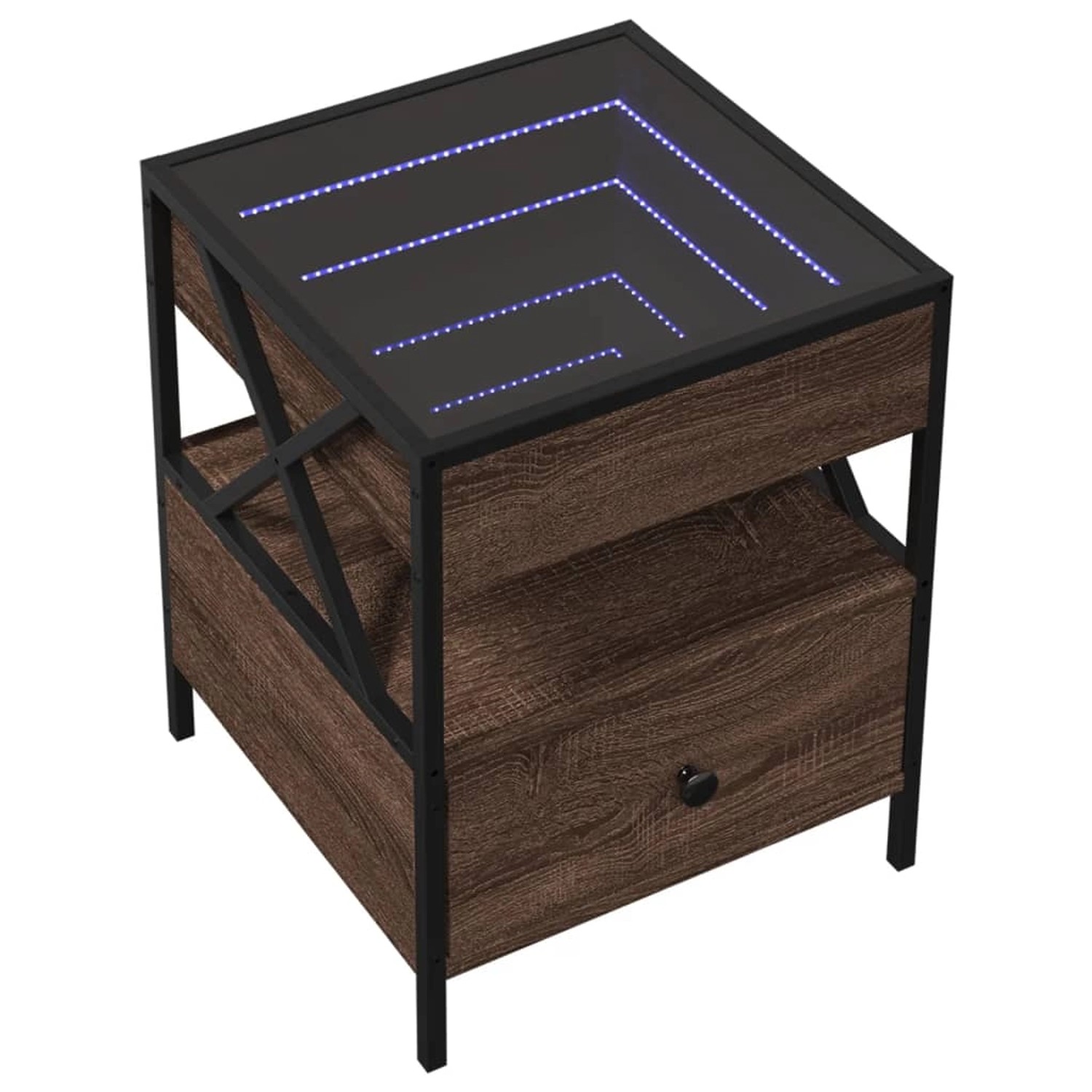 vidaXL Couchtisch mit Infinity-LED Braun Eichen-Optik 40x40x51 cm 847721 von VIDAXL