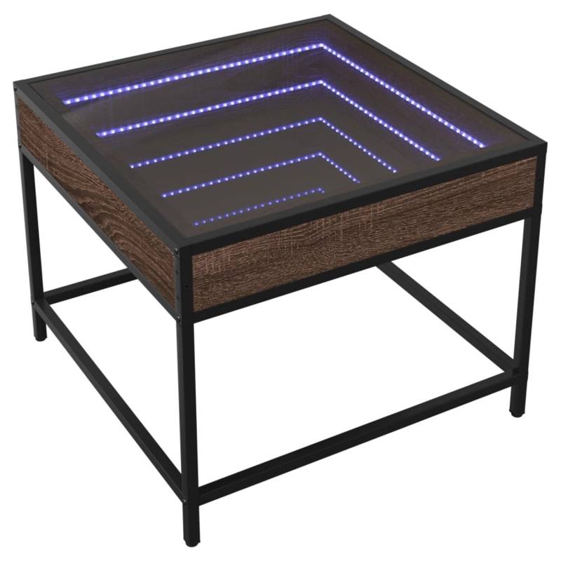 vidaXL Couchtisch mit Infinity-LED Braun Eichen-Optik 50x50x41 cm 847681 von VIDAXL
