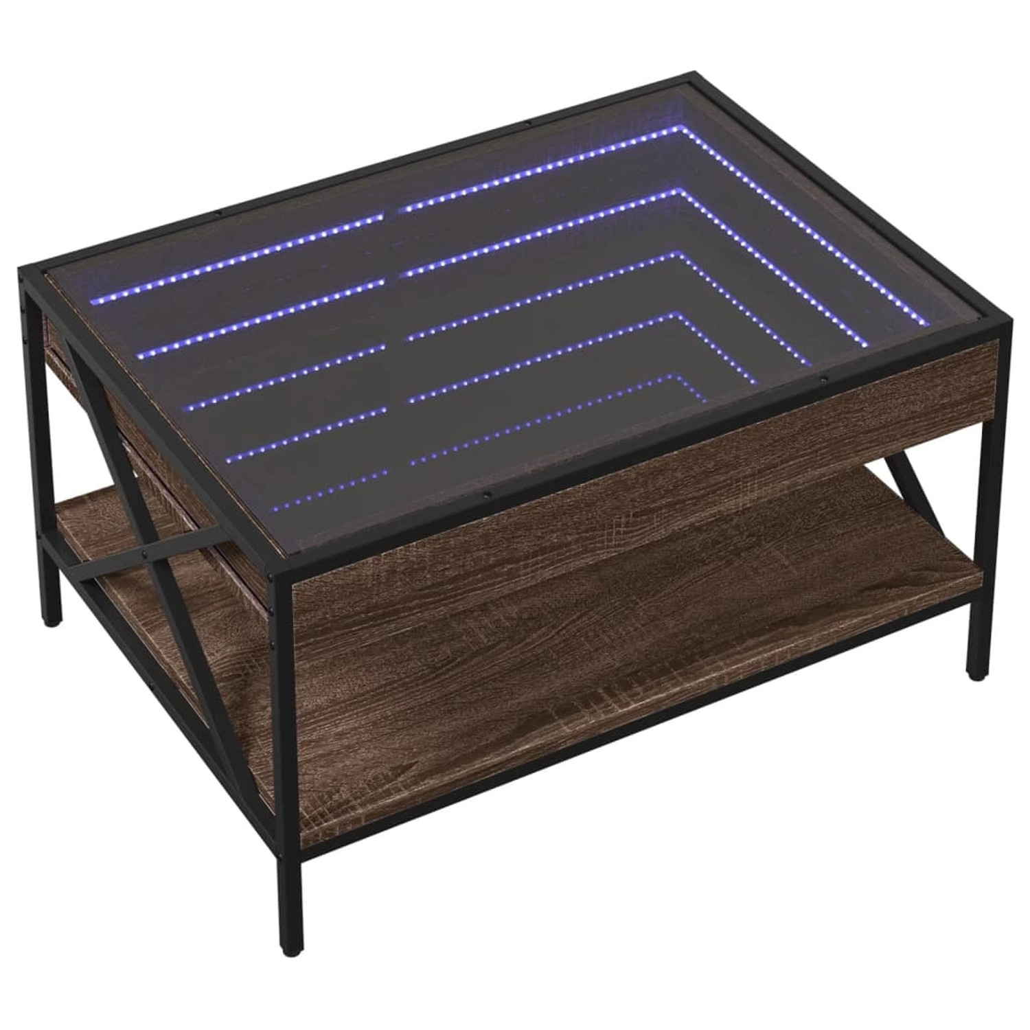 vidaXL Couchtisch mit Infinity-LED Braun Eichen-Optik 70x50x38 cm 847706 von VIDAXL
