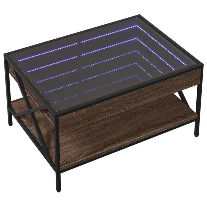 vidaXL Couchtisch mit Infinity-LED Braun Eichen-Optik 70x50x38 cm 847706 von VIDAXL