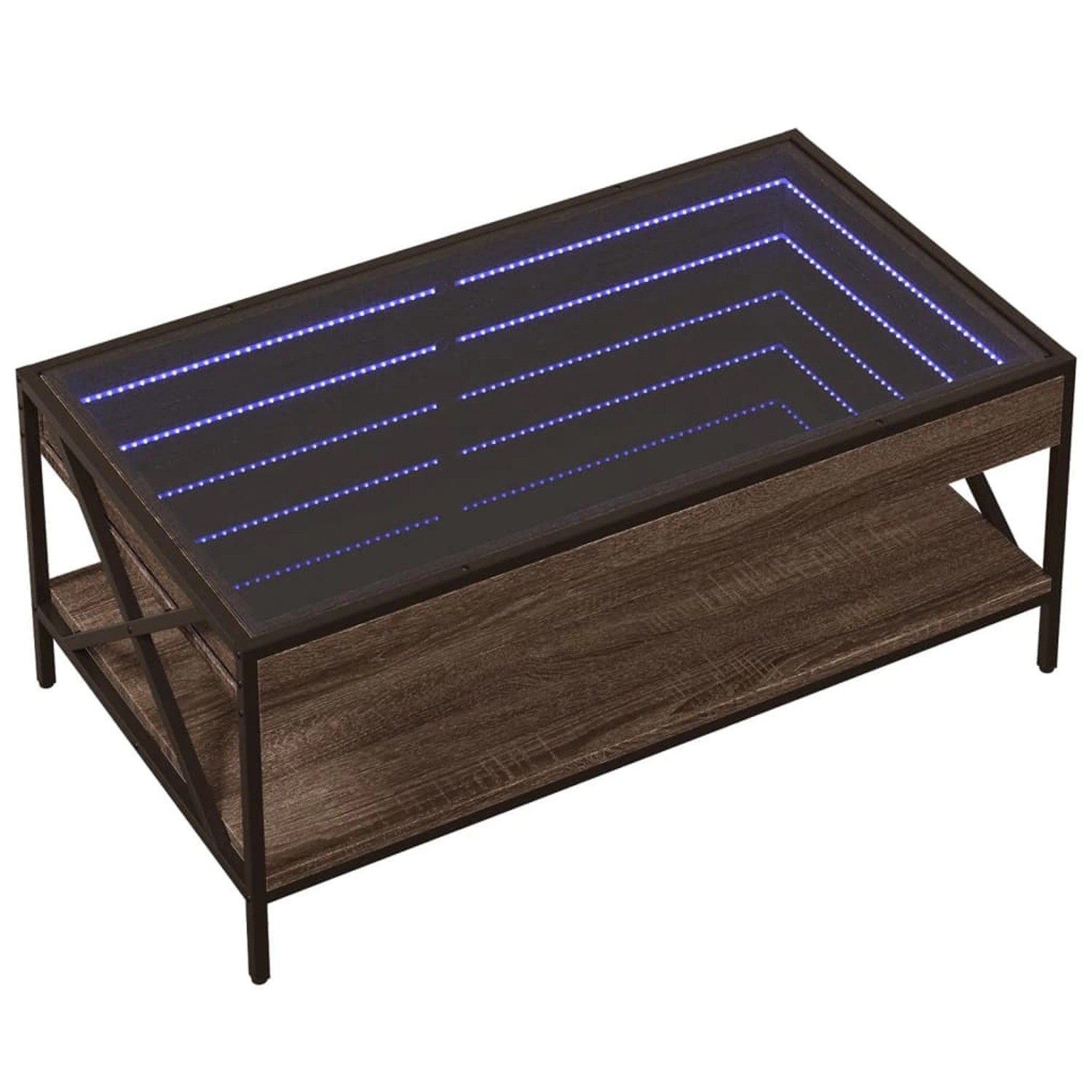 vidaXL Couchtisch mit Infinity-LED Braun Eichen-Optik 90x50x38 cm 847711 von VIDAXL