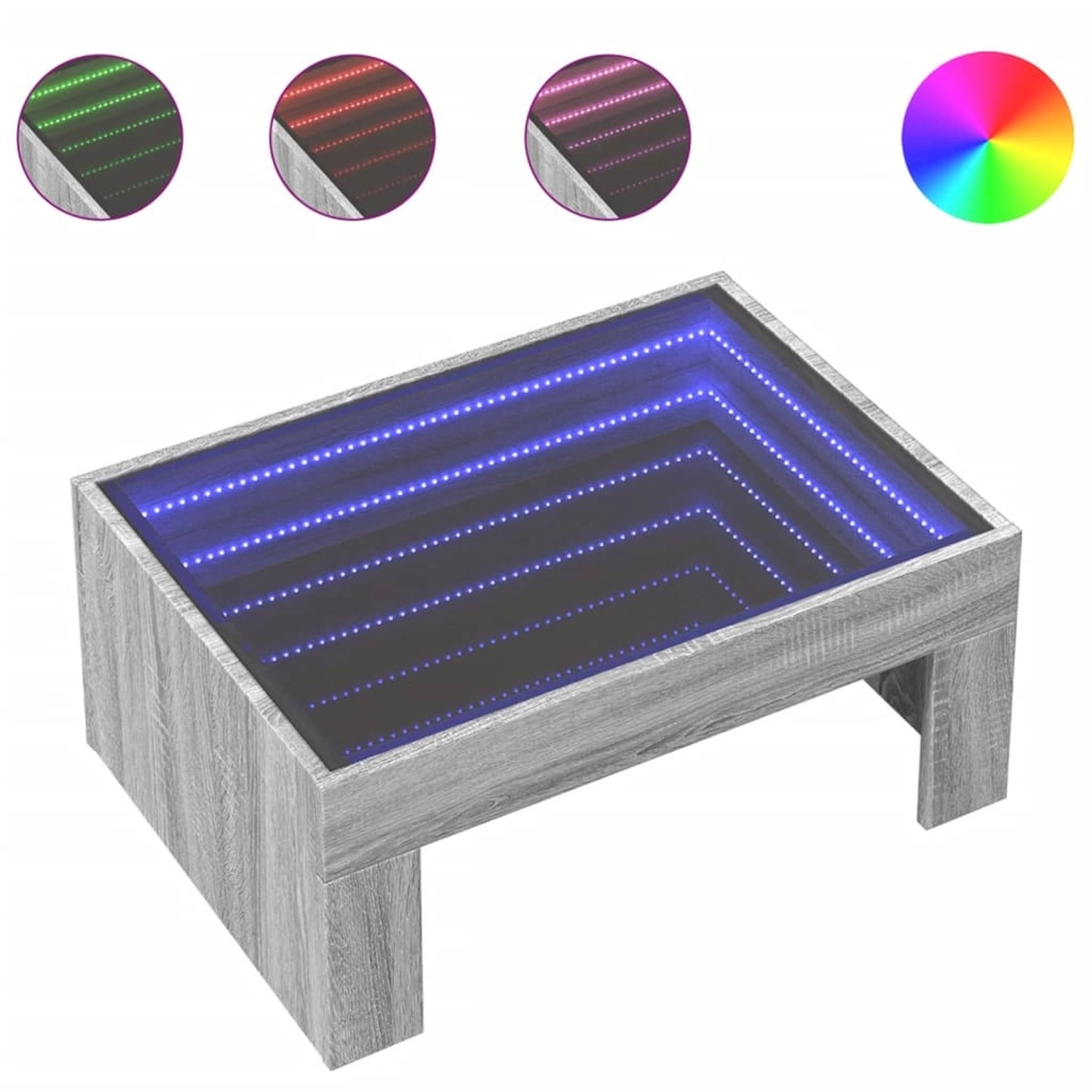 vidaXL Couchtisch mit Infinity-LED Grau Sonoma 70x50x30 cm vidaXL Couchtisch mit Infinity-LED Grau Sonoma 70x50x30 cm von VIDAXL
