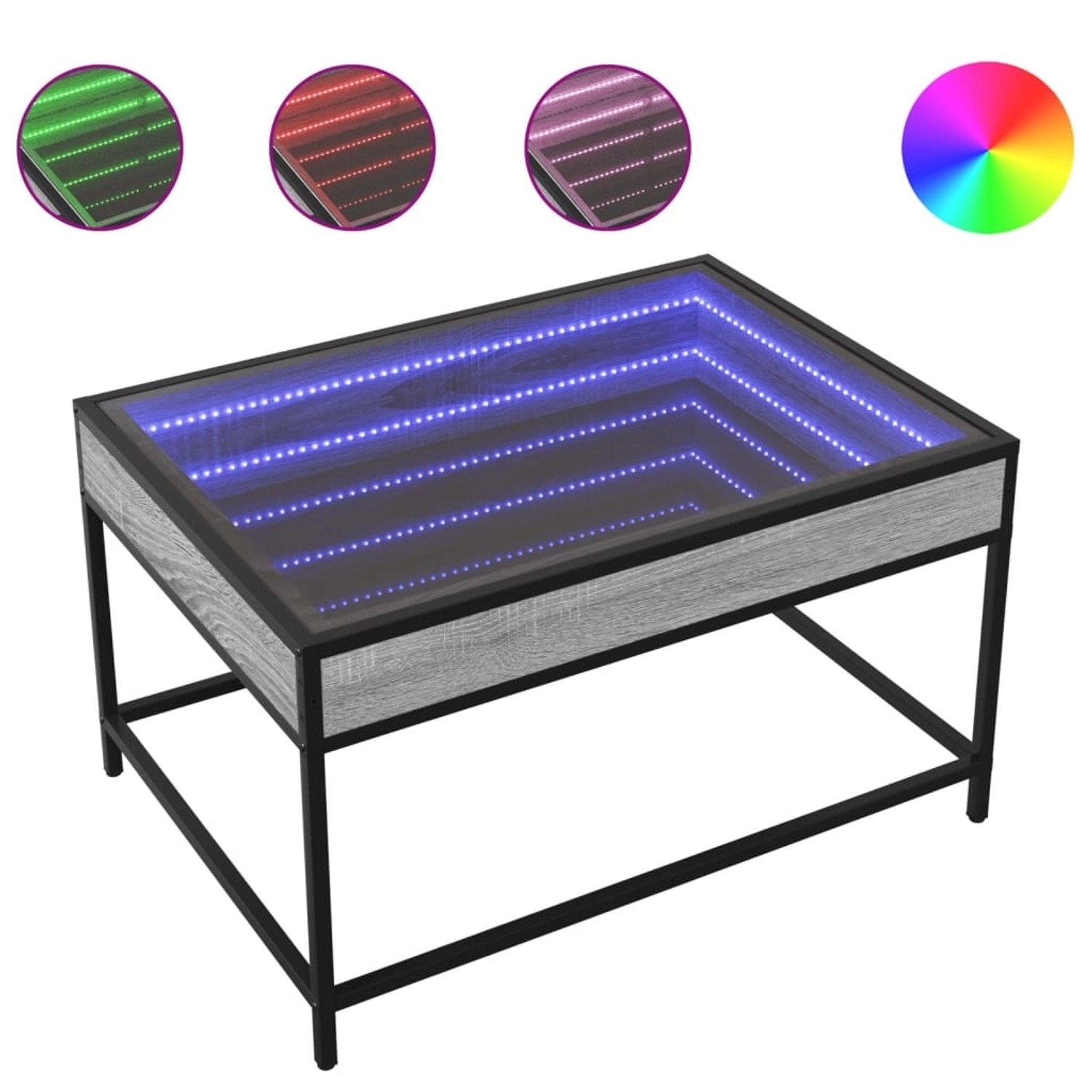 vidaXL Couchtisch mit Infinity-LED Grau Sonoma 70x50x41 cm vidaXL Couchtisch mit Infinity-LED Grau Sonoma 70x50x41 cm von VIDAXL
