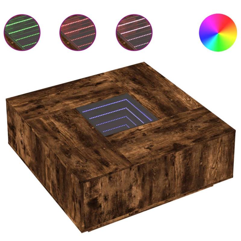 vidaXL Couchtisch mit Infinity-LED Räuchereiche 100x100x40 cm 3284046 von VIDAXL