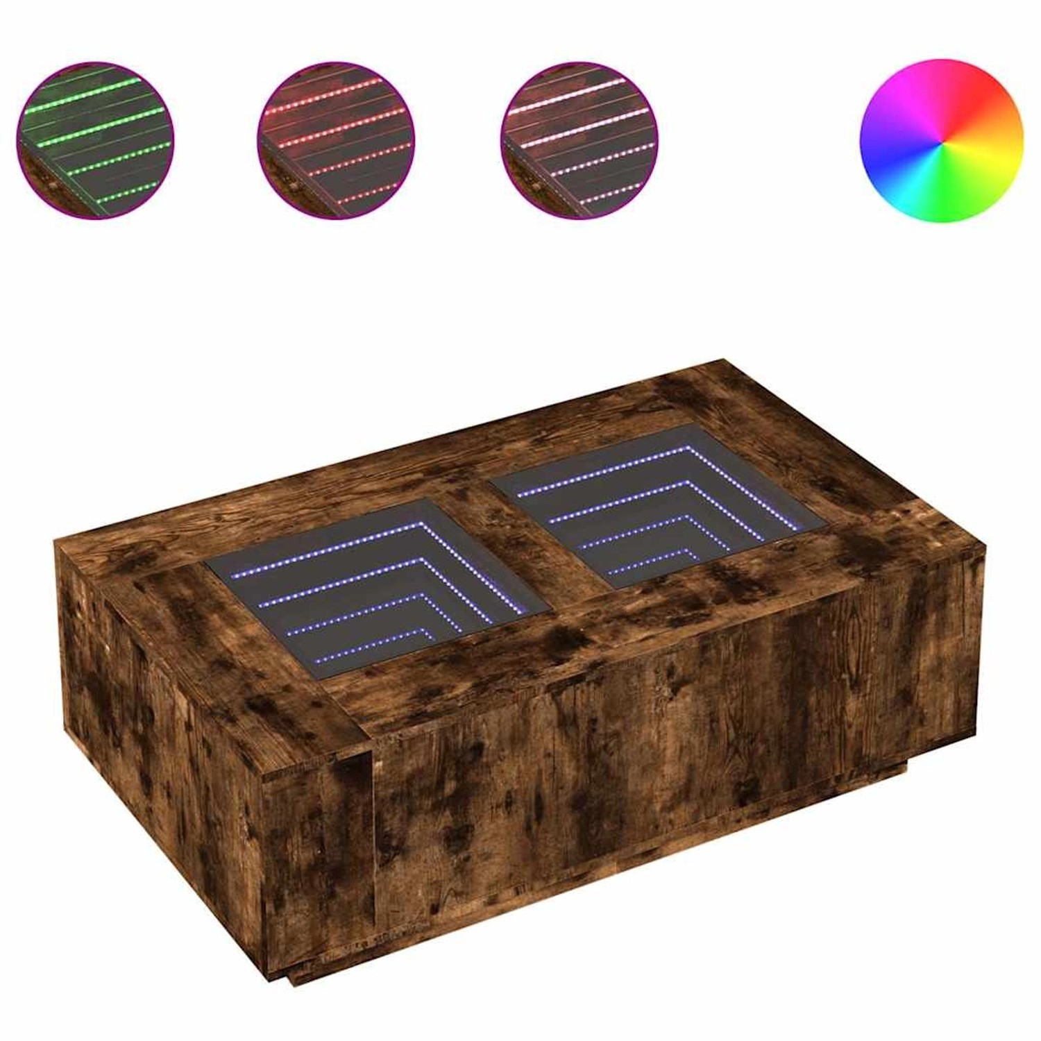 vidaXL Couchtisch mit Infinity-LED Räuchereiche 116x69x40 cm 3284060 von VIDAXL