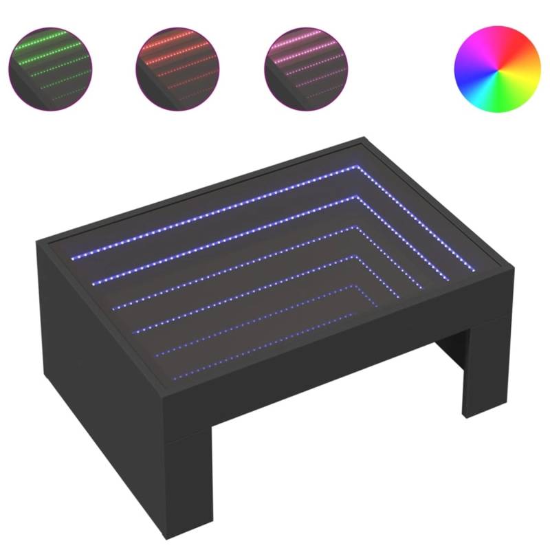 vidaXL Couchtisch mit Infinity-LED Schwarz 70x50x30 cm von VIDAXL