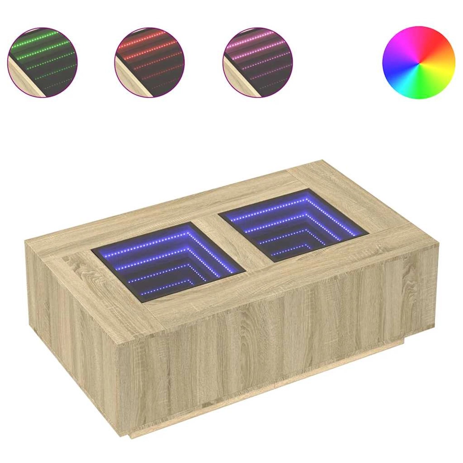 vidaXL Couchtisch mit Infinity-LED Sonoma-Eiche 116x69x40 cm 3284058 vidaXL Couchtisch mit Infinity-LED Sonoma-Eiche 116x69x40 cm 3284058 von VIDAXL