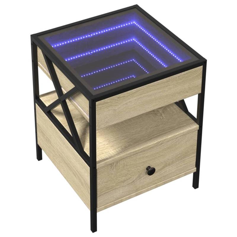 vidaXL Couchtisch mit Infinity-LED Sonoma-Eiche 40x40x51 cm 847718 von VIDAXL