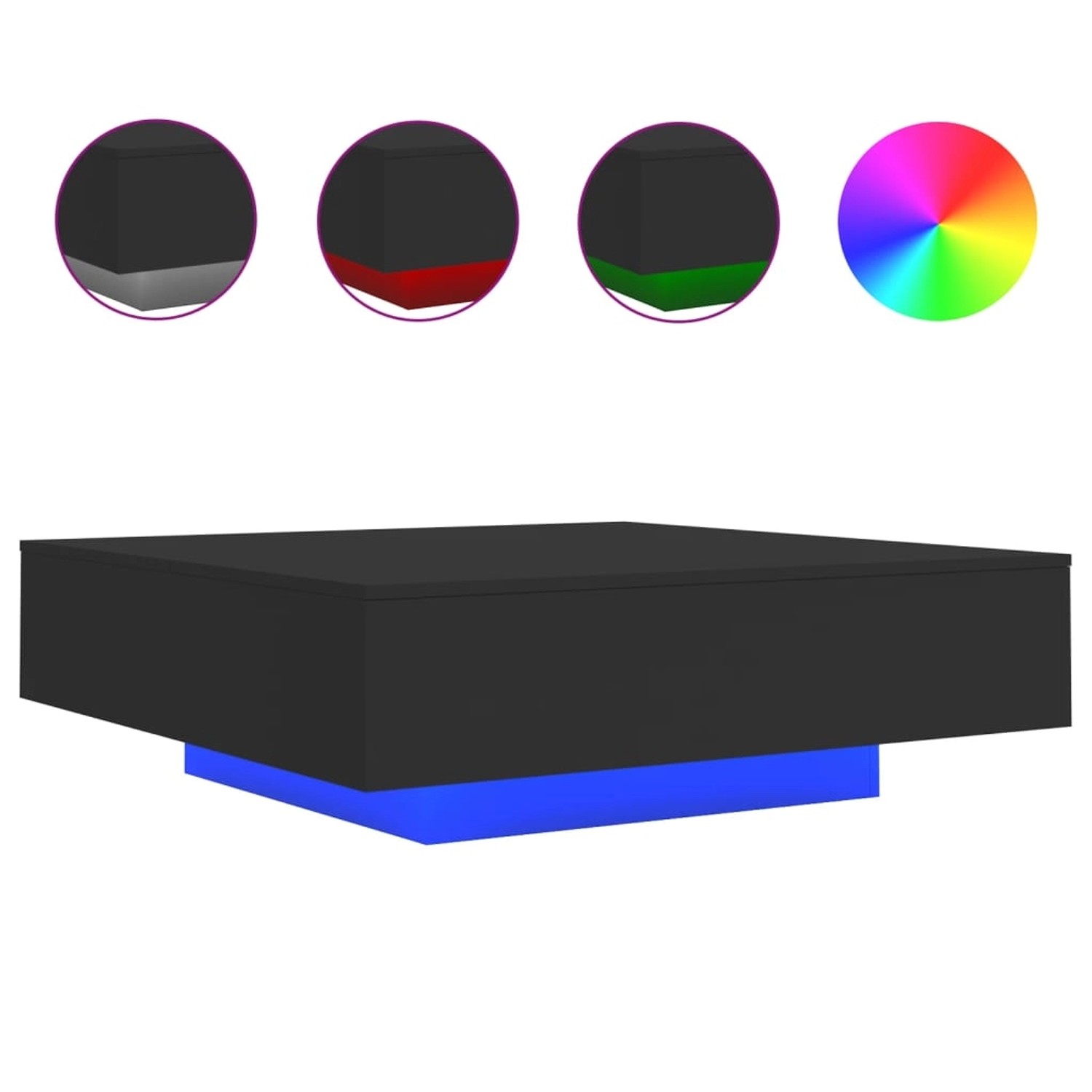 vidaXL Couchtisch mit LED-Leuchten Schwarz 100x100x31 cm vidaXL Couchtisch mit LED-Leuchten Schwarz 100x100x31 cm von VIDAXL