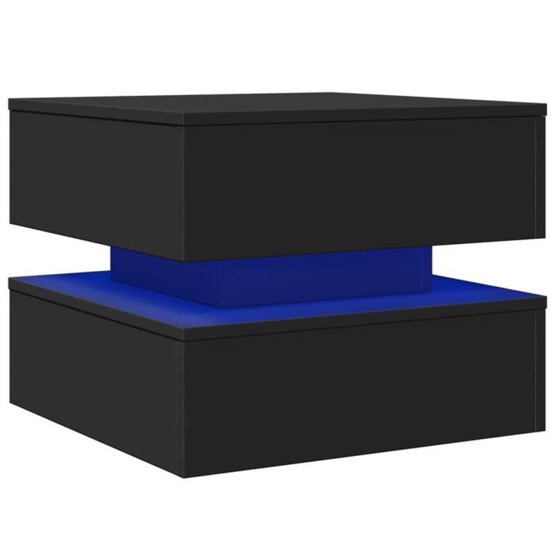 vidaXL Couchtisch mit LED-Leuchten Schwarz 50x50x40 cm 839855 von VIDAXL