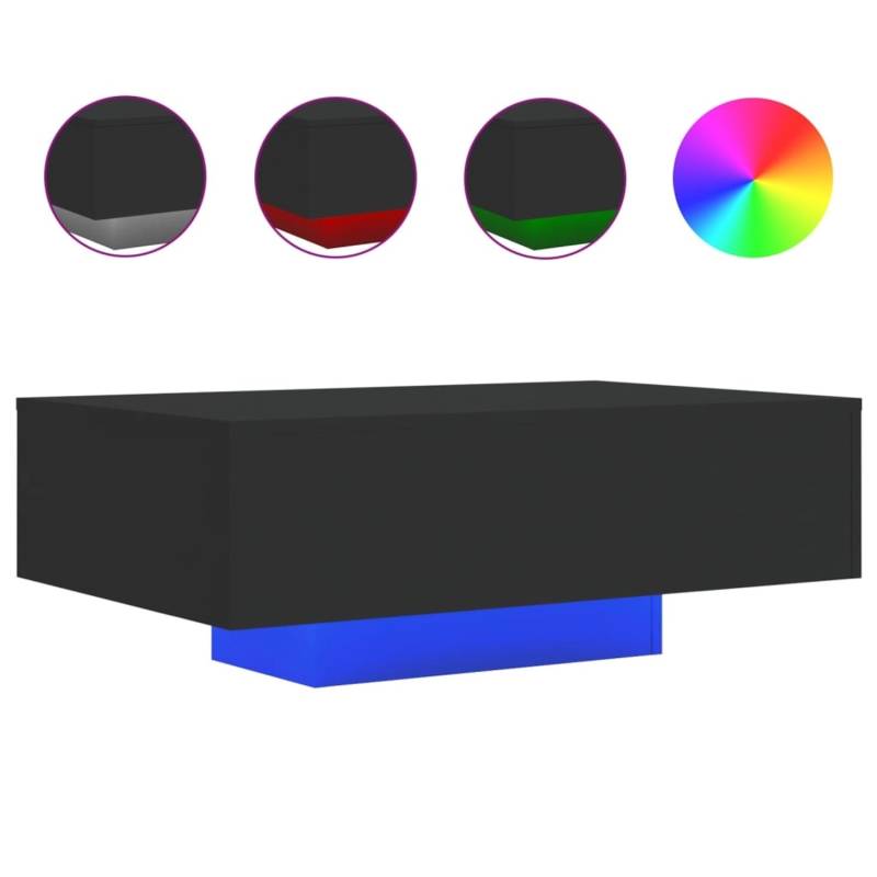 vidaXL Couchtisch mit LED-Leuchten Schwarz 85x55x31 cm von VIDAXL