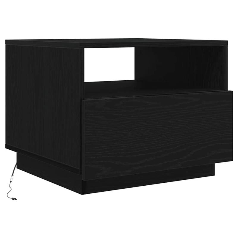 vidaXL Couchtisch mit LED-Leuchten Schwarz Eichen-Optik 50x49x40 cm 862253 von VIDAXL