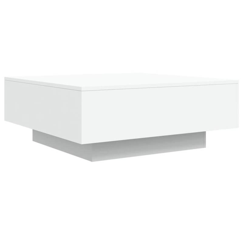 vidaXL Couchtisch mit LED-Leuchten Weiß 80x80x31 cm 836588 von VIDAXL