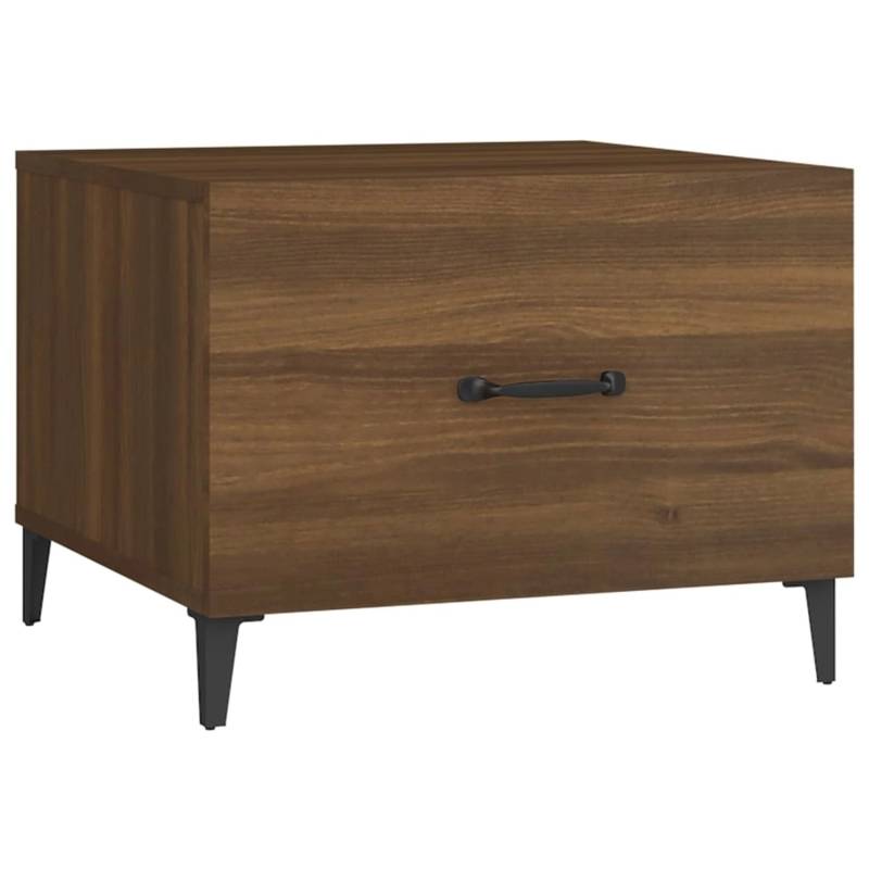 vidaXL Couchtisch mit Metallbeinen Braun Eichen-Optik 50x50x40 cm von VIDAXL