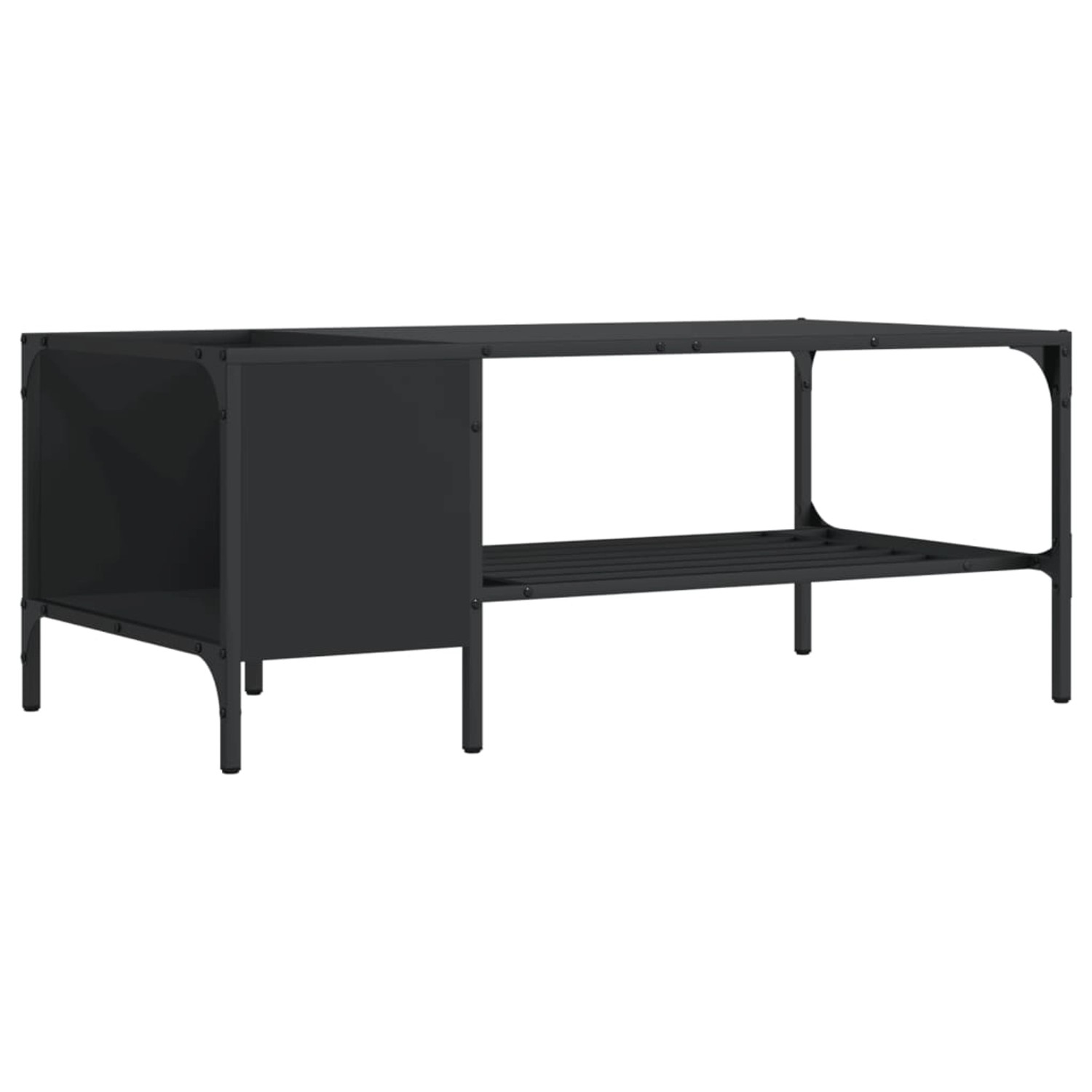 vidaXL Couchtisch mit Regal Schwarz 100x51x40 cm Holzwerkstoff von VIDAXL