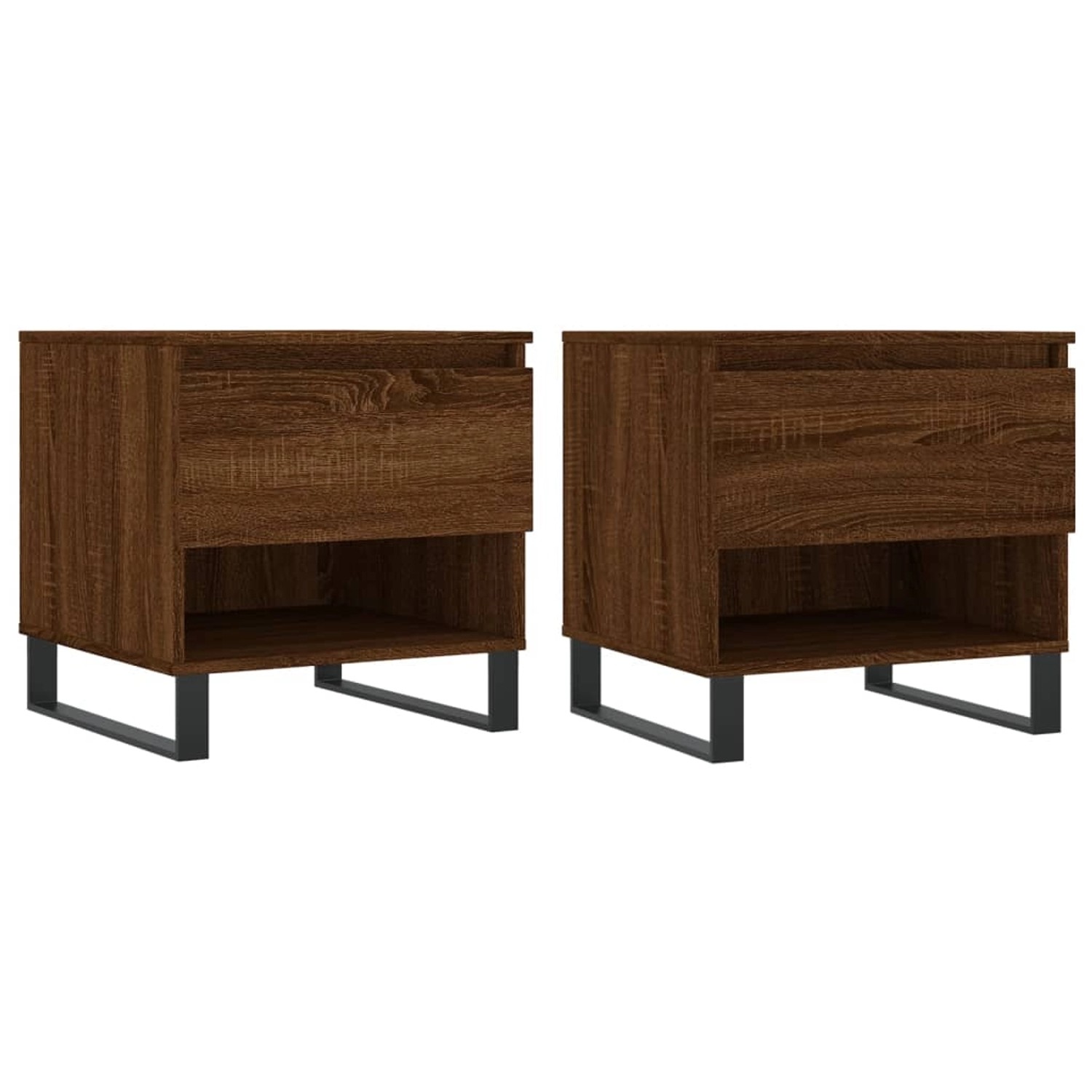 vidaXL Couchtische 2 Stk. Braun Eichen-Optik 50x46x50 cm Holzwerkstoff Modell 2 von VIDAXL