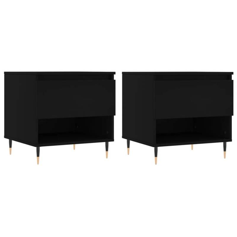 vidaXL Couchtische 2 Stk. Schwarz 50x46x50 cm Holzwerkstoff Modell 2 von VIDAXL
