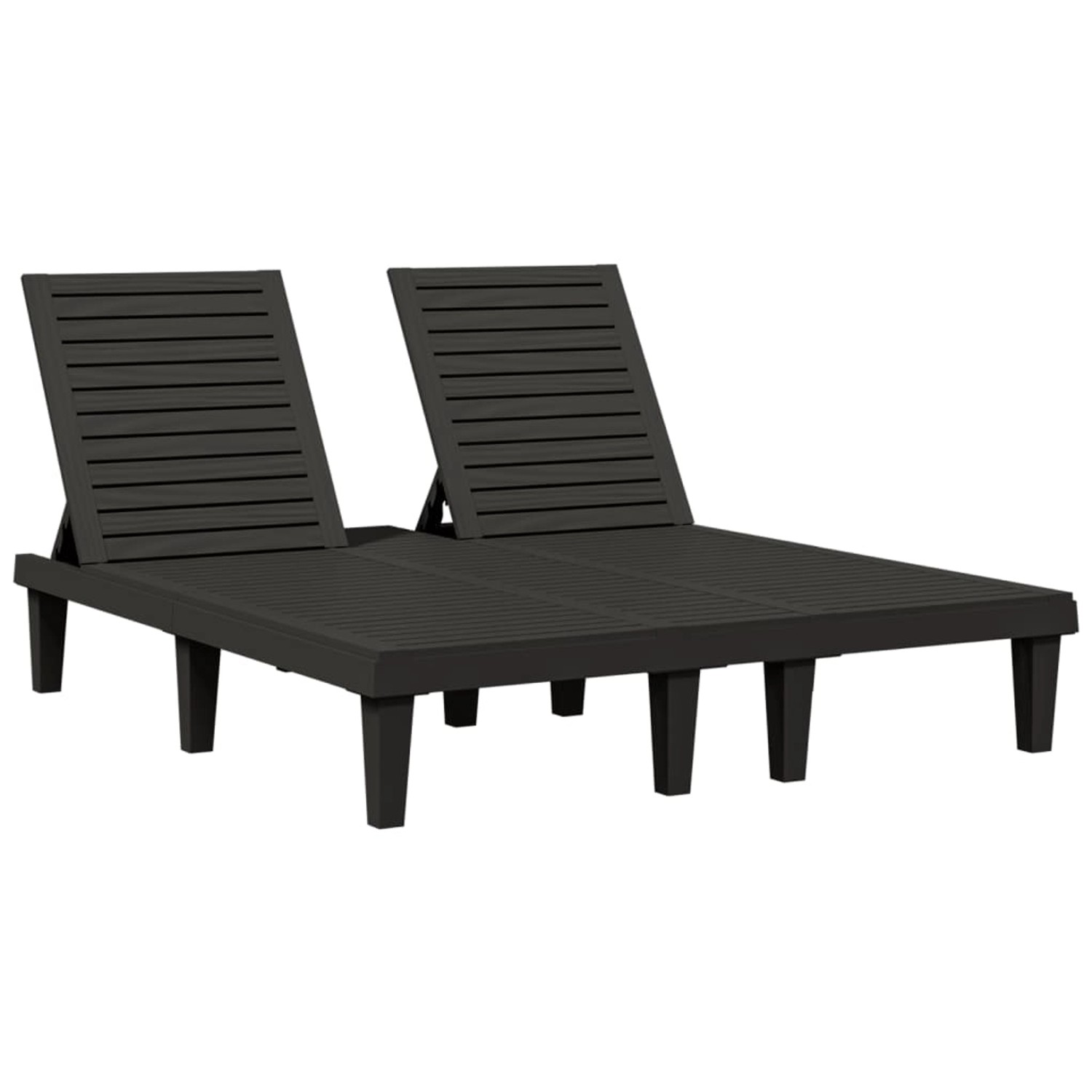VidaXL Doppel-Sonnenliege Schwarz 155x138x83 cm Polypropylen VidaXL Doppel-Sonnenliege Schwarz 155x138x83 cm Polypropylen von VIDAXL