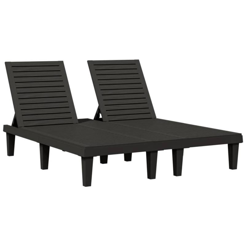VidaXL Doppel-Sonnenliege Schwarz 155x138x83 cm Polypropylen von VIDAXL