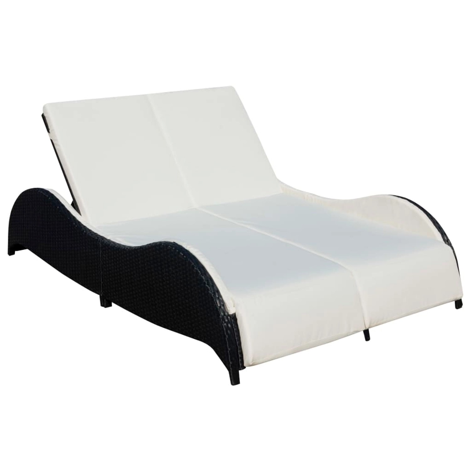 VidaXL Doppel-Sonnenliege mit Auflage Poly Rattan Schwarz 2 VidaXL Doppel-Sonnenliege mit Auflage Poly Rattan Schwarz 2 von VIDAXL