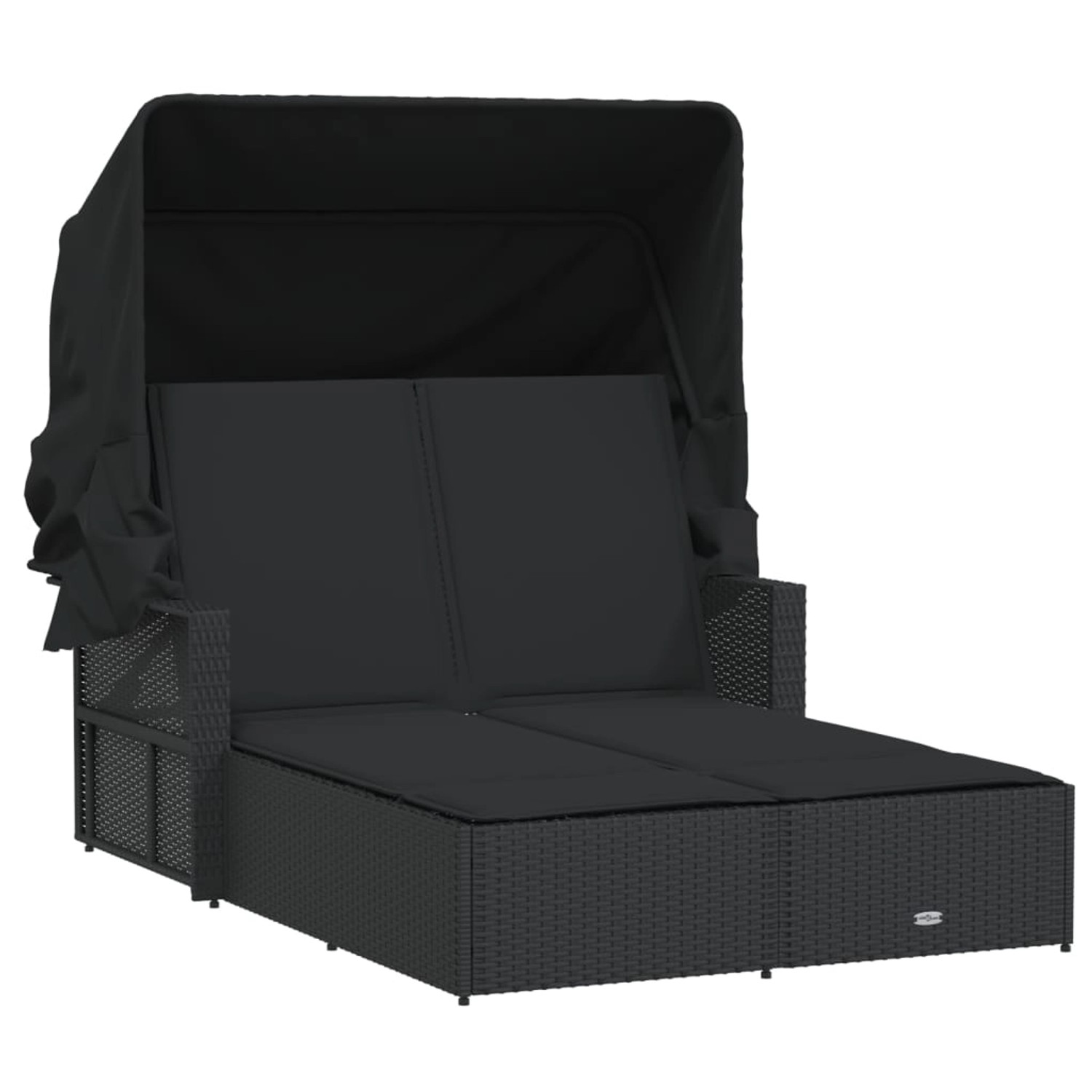 VidaXL Doppel-Sonnenliege mit Dach und Auflagen Schwarz Poly Rattan 110 x 180/201 x 149 cm VidaXL Doppel-Sonnenliege mit Dach und Auflagen Schwarz Poly Rattan 110 x 180/201 x 149 cm von VIDAXL