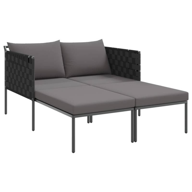 vidaXL Doppel-Sonnenliege mit Kissen Anthrazit 115x153x69,5 cm Stahl 42004135 von VIDAXL