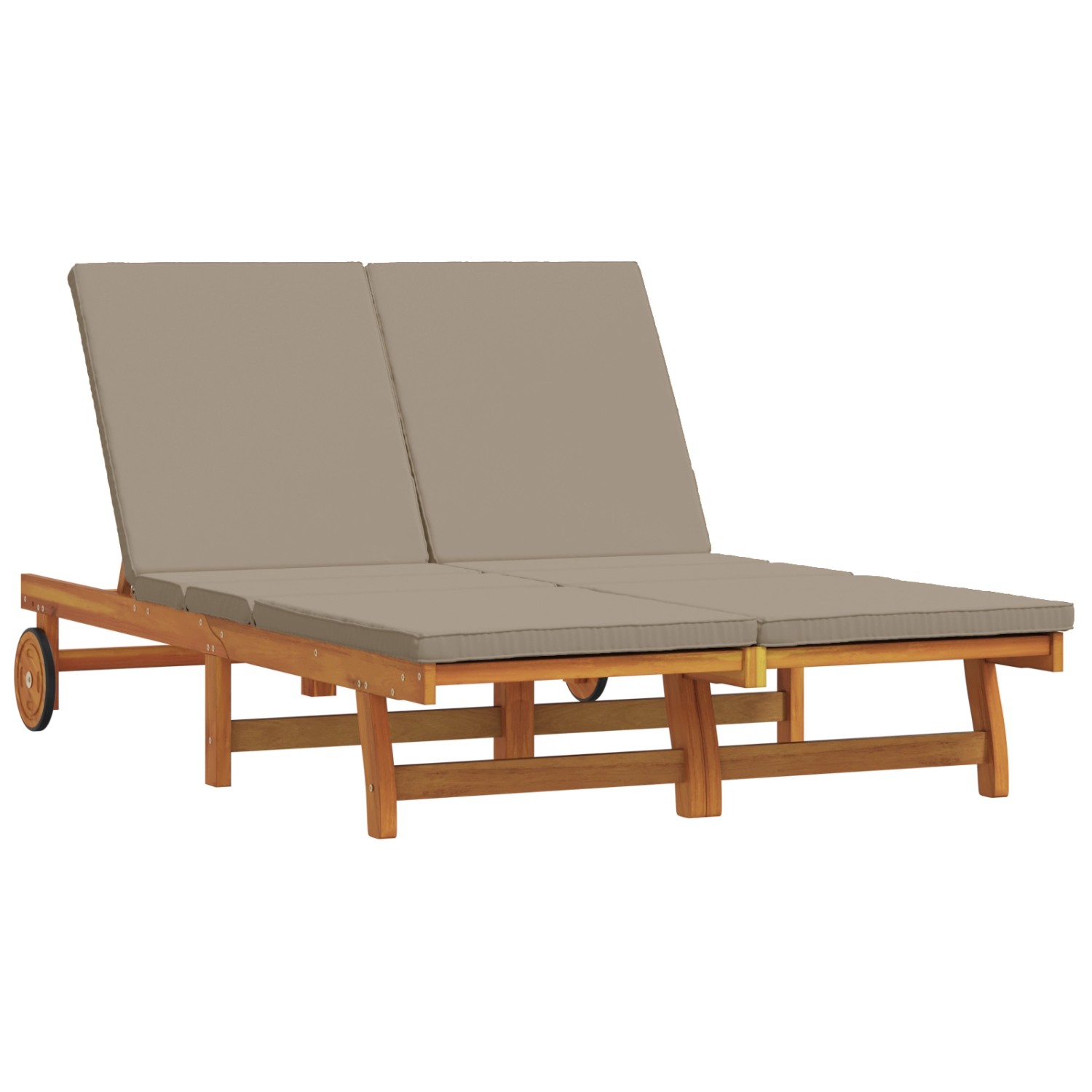 vidaXL Doppel-Sonnenliege mit Rädern und Kissen Massivholz Akazie 3325191 vidaXL Doppel-Sonnenliege mit Rädern und Kissen Massivholz Akazie 3325191 von VIDAXL