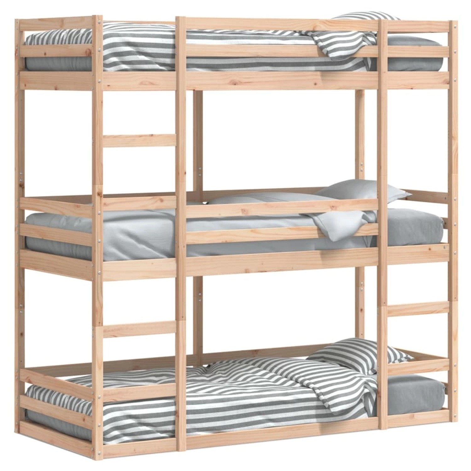 vidaXL Dreifach-Etagenbett 90x190 cm Massivholz Kiefer2102524 vidaXL Dreifach-Etagenbett 90x190 cm Massivholz Kiefer2102524 von VIDAXL