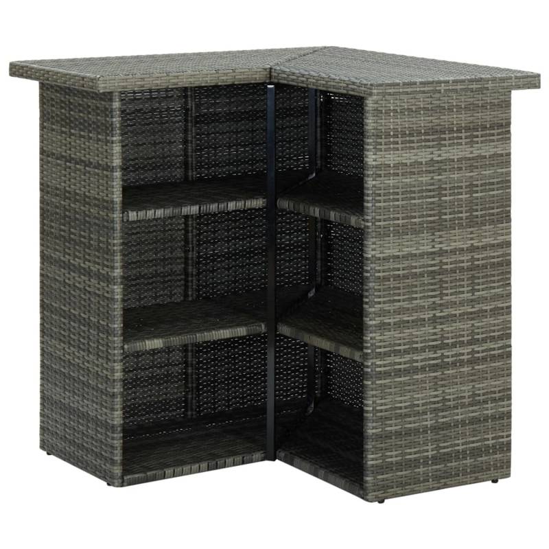 vidaXL Eck-Bartisch Grau 100x50x105 cm Poly Rattan von VIDAXL