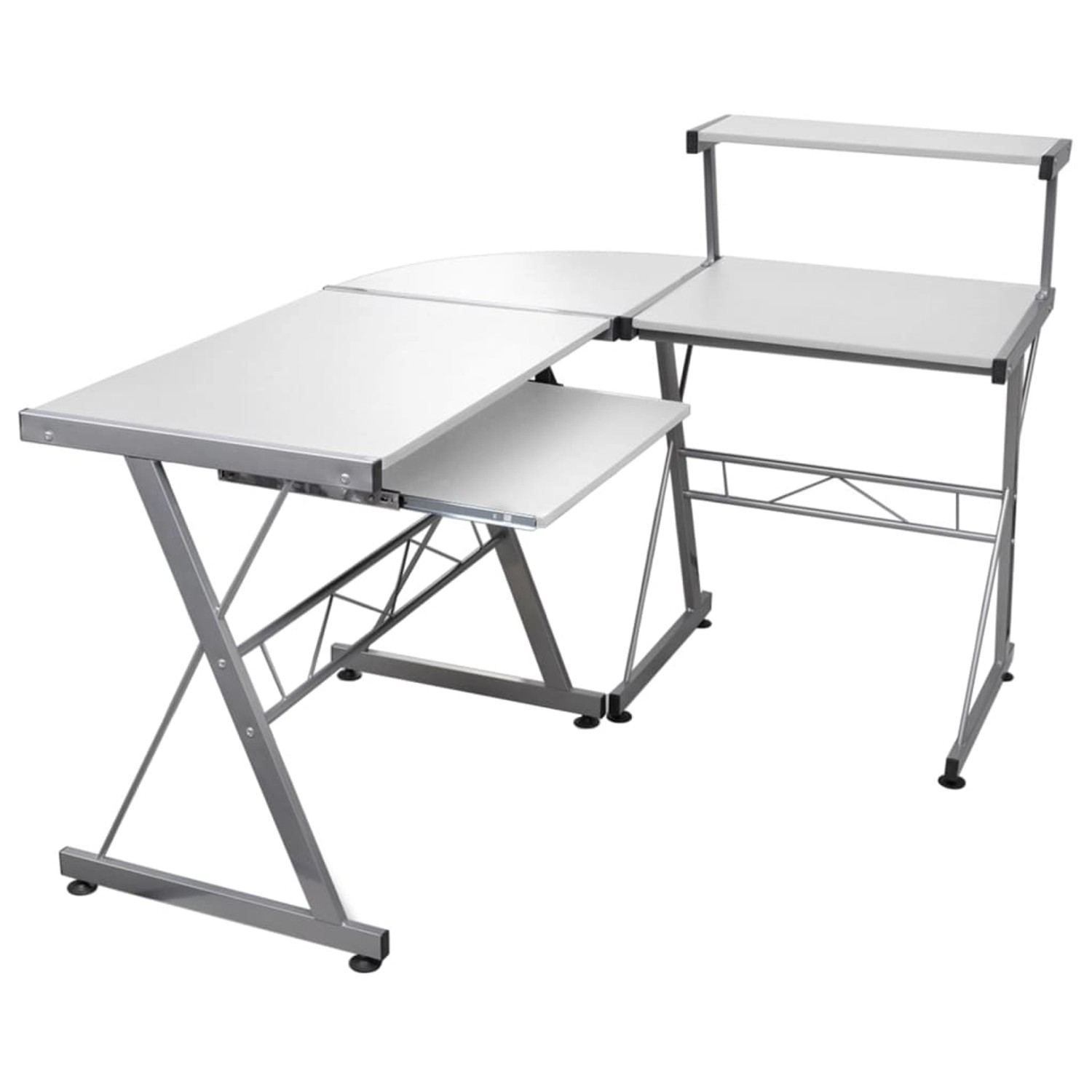 vidaXL Eck-Computertisch Weiß 132x112x99 cm Holzwerkstoff 20587 vidaXL Eck-Computertisch Weiß 132x112x99 cm Holzwerkstoff 20587 von VIDAXL