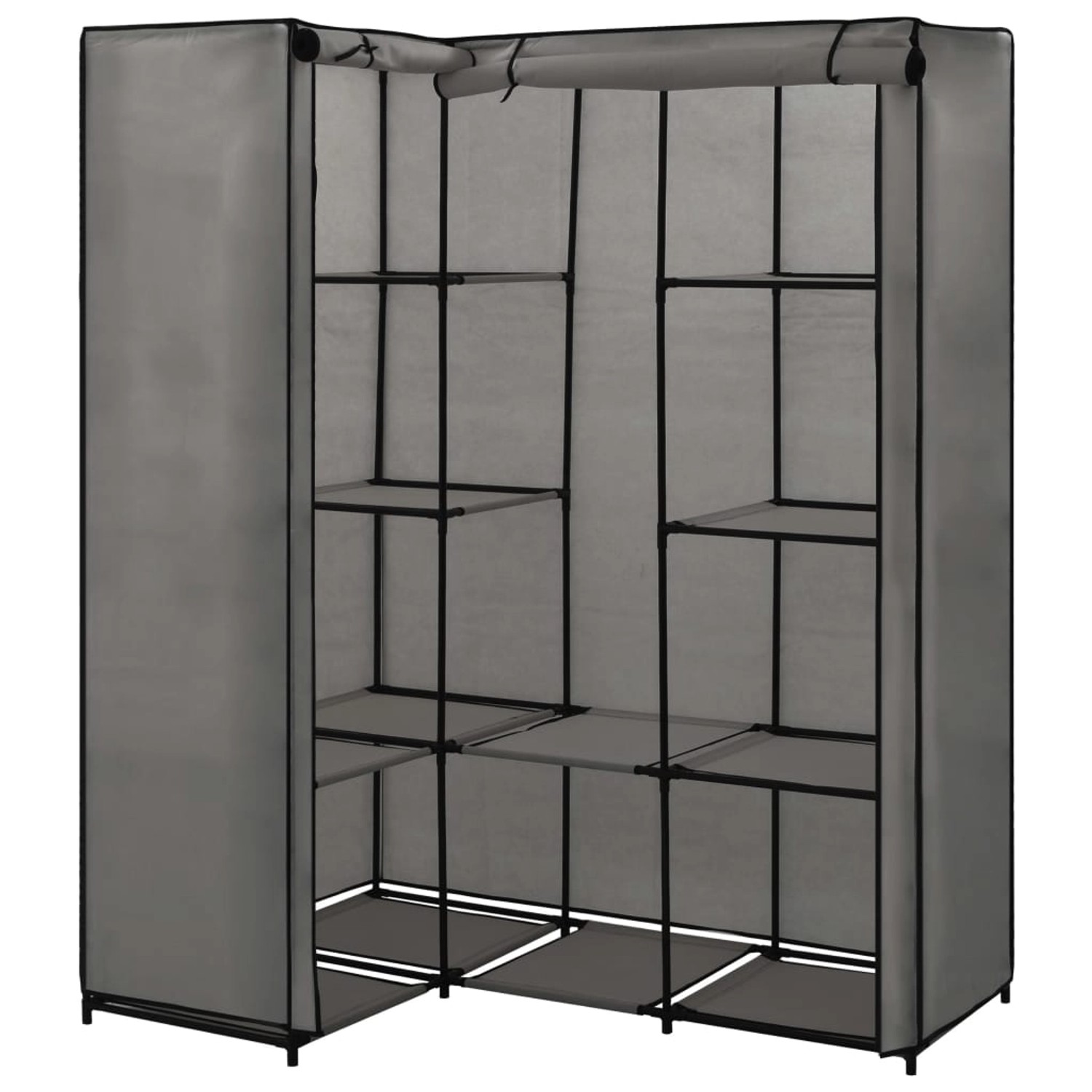 vidaXL Eckkleiderschrank Grau 130 x 87 x 169 cm von VIDAXL