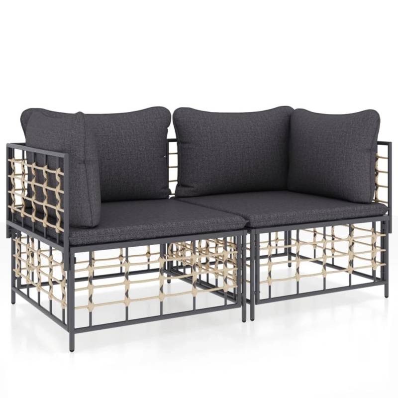 vidaXL Ecksofas mit Kissen 2 Stk. Modular Poly Rattan Modell 1 von VIDAXL
