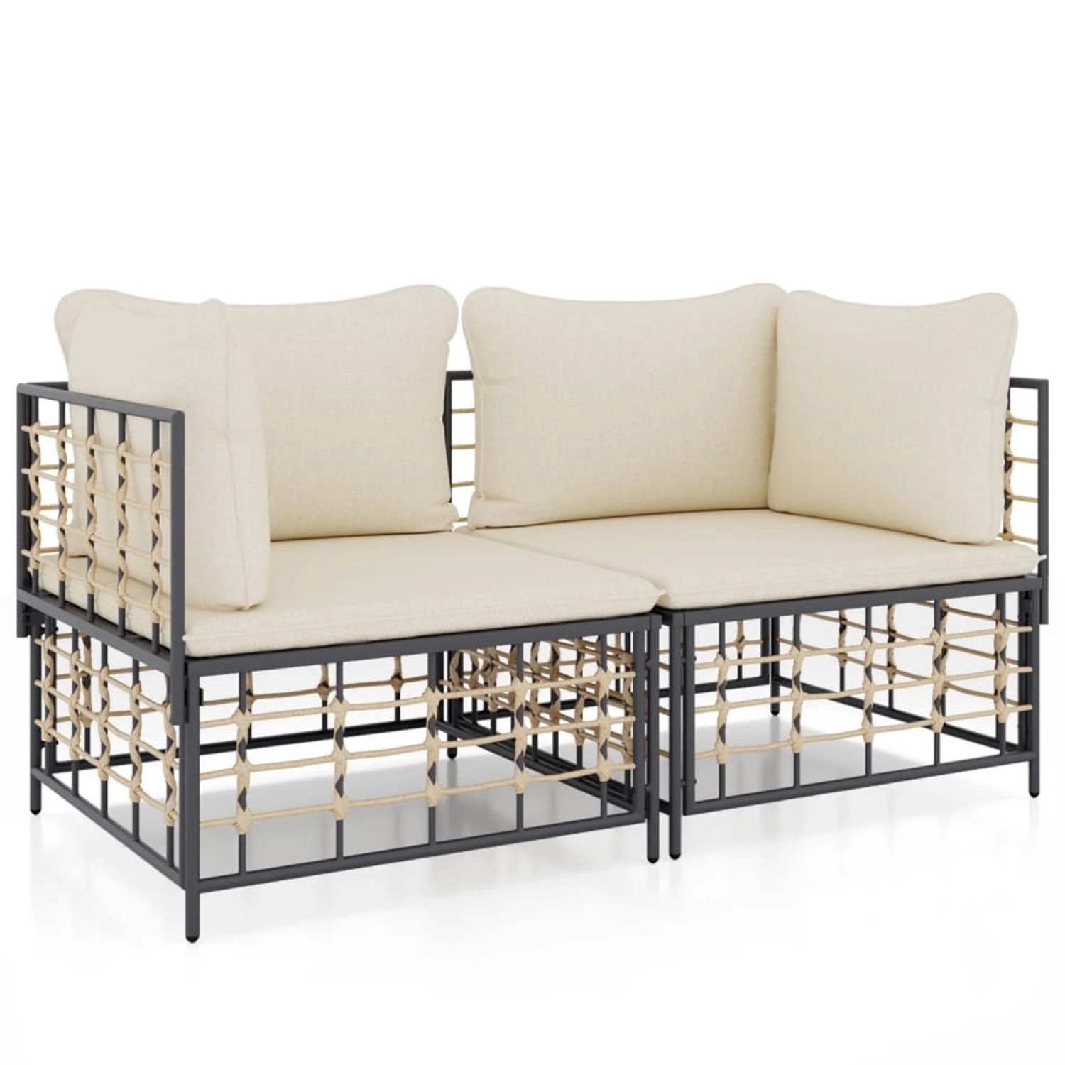 vidaXL Ecksofas mit Kissen 2 Stk. Modular Poly Rattan vidaXL Ecksofas mit Kissen 2 Stk. Modular Poly Rattan von VIDAXL