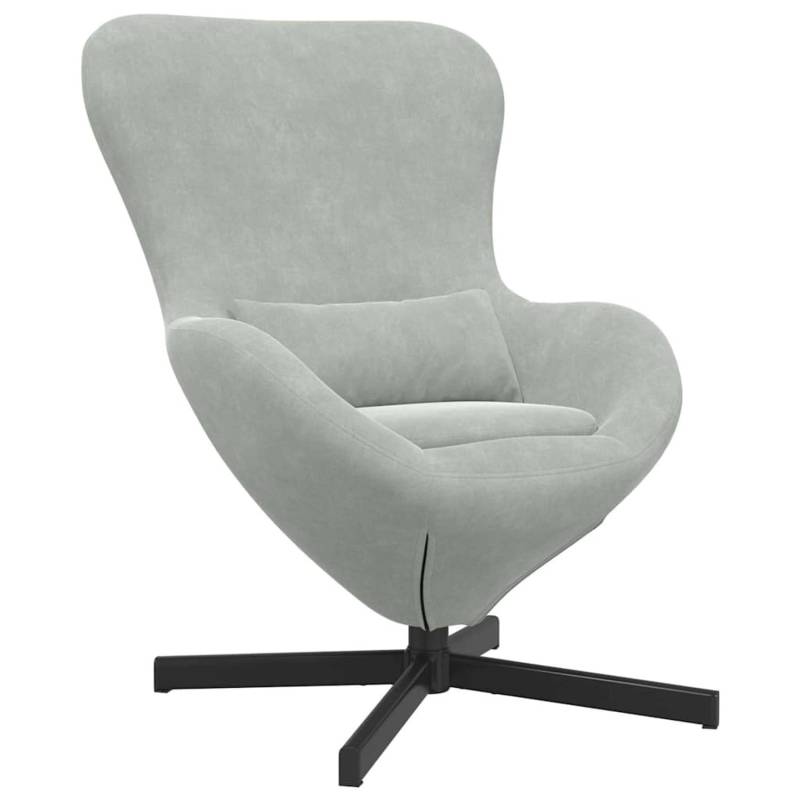vidaXL Eiersessel Hellgrau 63 x 73 x 90 cm Samt 42002756 von VIDAXL