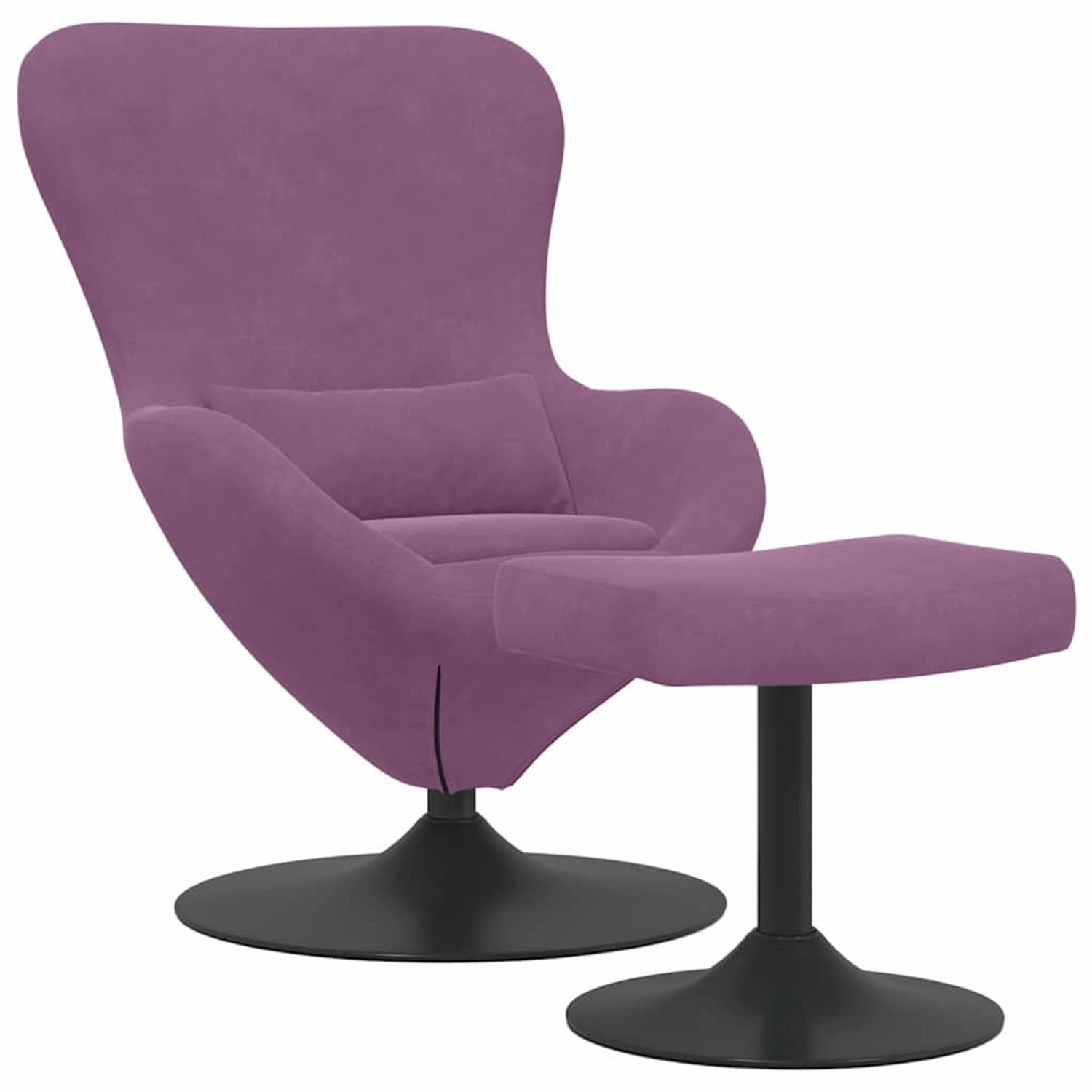 vidaXL Eierstuhl mit Fußhocker Lila 63 x 73 x 90 cm Samt 42002754 von VIDAXL