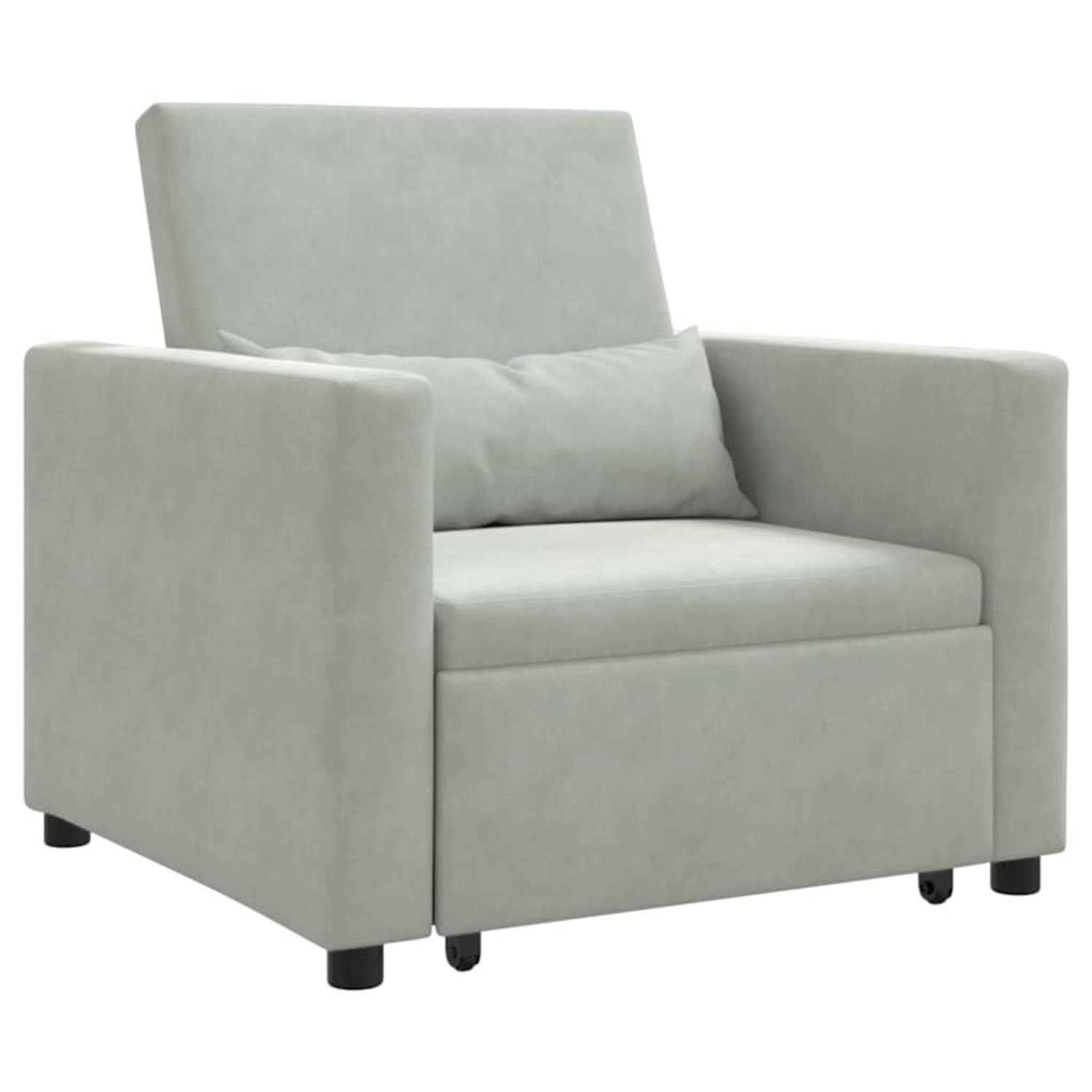 vidaXL Einzel-Schlafsofa mit Rädern Hellgrau 90 x 165 x 87 cm Samt 42002697 vidaXL Einzel-Schlafsofa mit Rädern Hellgrau 90 x 165 x 87 cm Samt 42002697 von VIDAXL
