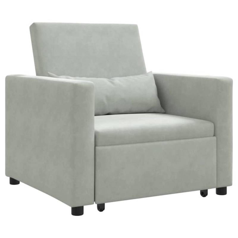 vidaXL Einzel-Schlafsofa mit Rädern Hellgrau 90 x 165 x 87 cm Samt 42002697 vidaXL Einzel-Schlafsofa mit Rädern Hellgrau 90 x 165 x 87 cm Samt 42002697 von VIDAXL