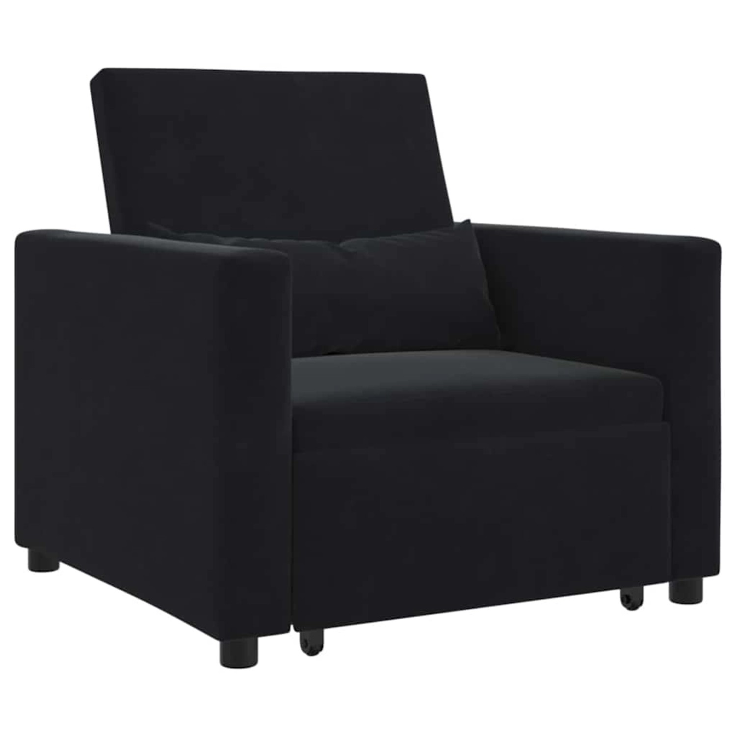 vidaXL Einzel-Schlafsofa mit Rädern Schwarz 90 x 165 x 87 cm Samt 42002703 vidaXL Einzel-Schlafsofa mit Rädern Schwarz 90 x 165 x 87 cm Samt 42002703 von VIDAXL