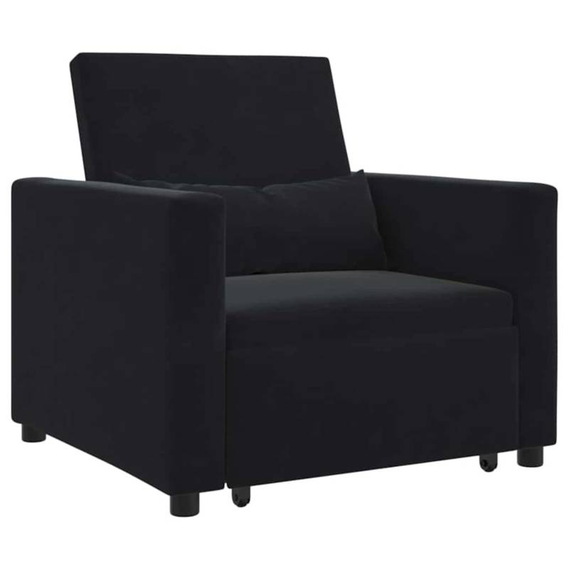 vidaXL Einzel-Schlafsofa mit Rädern Schwarz 90 x 165 x 87 cm Samt 42002703 vidaXL Einzel-Schlafsofa mit Rädern Schwarz 90 x 165 x 87 cm Samt 42002703 von VIDAXL
