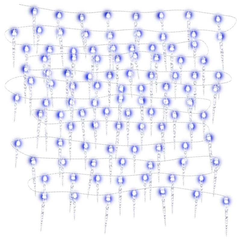 vidaXL Eiszapfen-Lichterkette 200 LEDs Blau 20 m Acryl PVC 356229 von VIDAXL