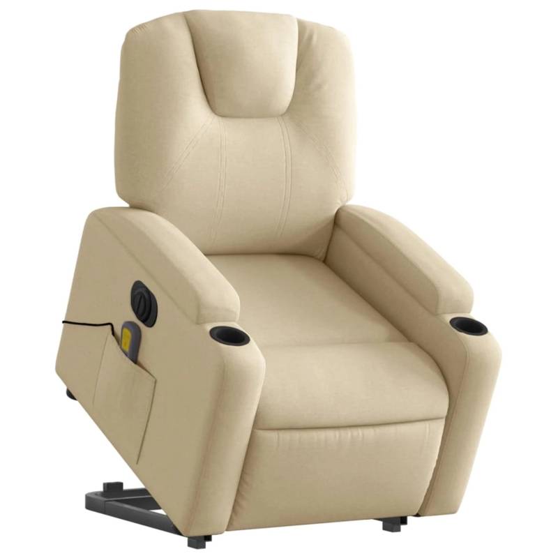 vidaXL Elektrischer Massagesessel mit Aufstehhilfe Creme Stoff Modell 1 von VIDAXL