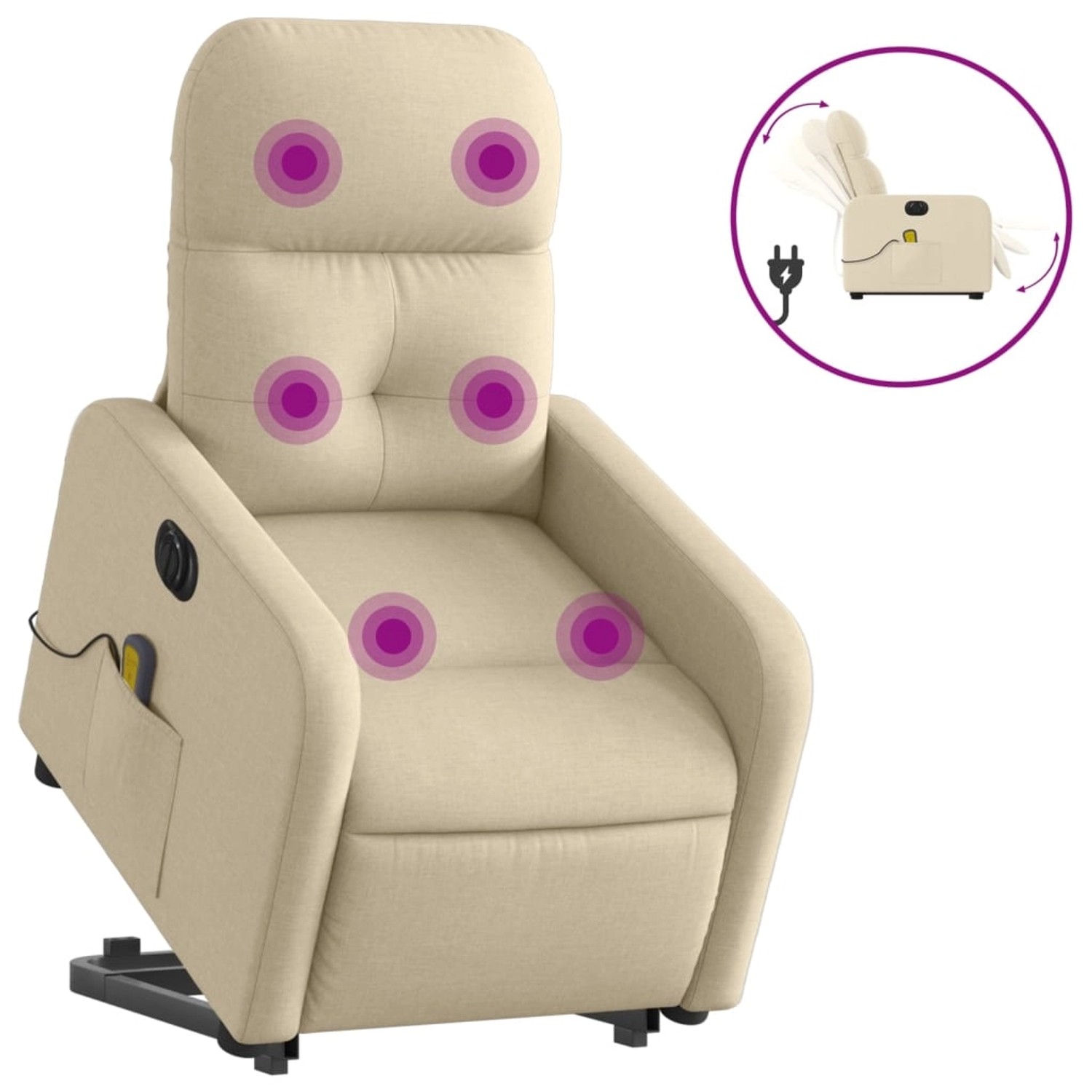 vidaXL Elektrischer Massagesessel mit Aufstehhilfe Creme Stoff Modell 12 vidaXL Elektrischer Massagesessel mit Aufstehhilfe Creme Stoff Modell 12 von VIDAXL