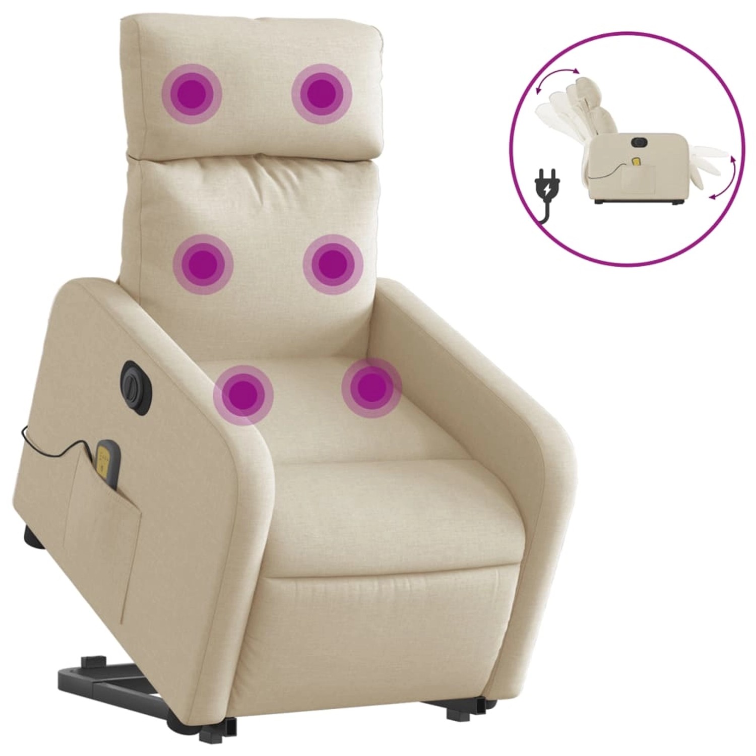 vidaXL Elektrischer Massagesessel mit Aufstehhilfe Creme Stoff Modell 13 vidaXL Elektrischer Massagesessel mit Aufstehhilfe Creme Stoff Modell 13 von VIDAXL