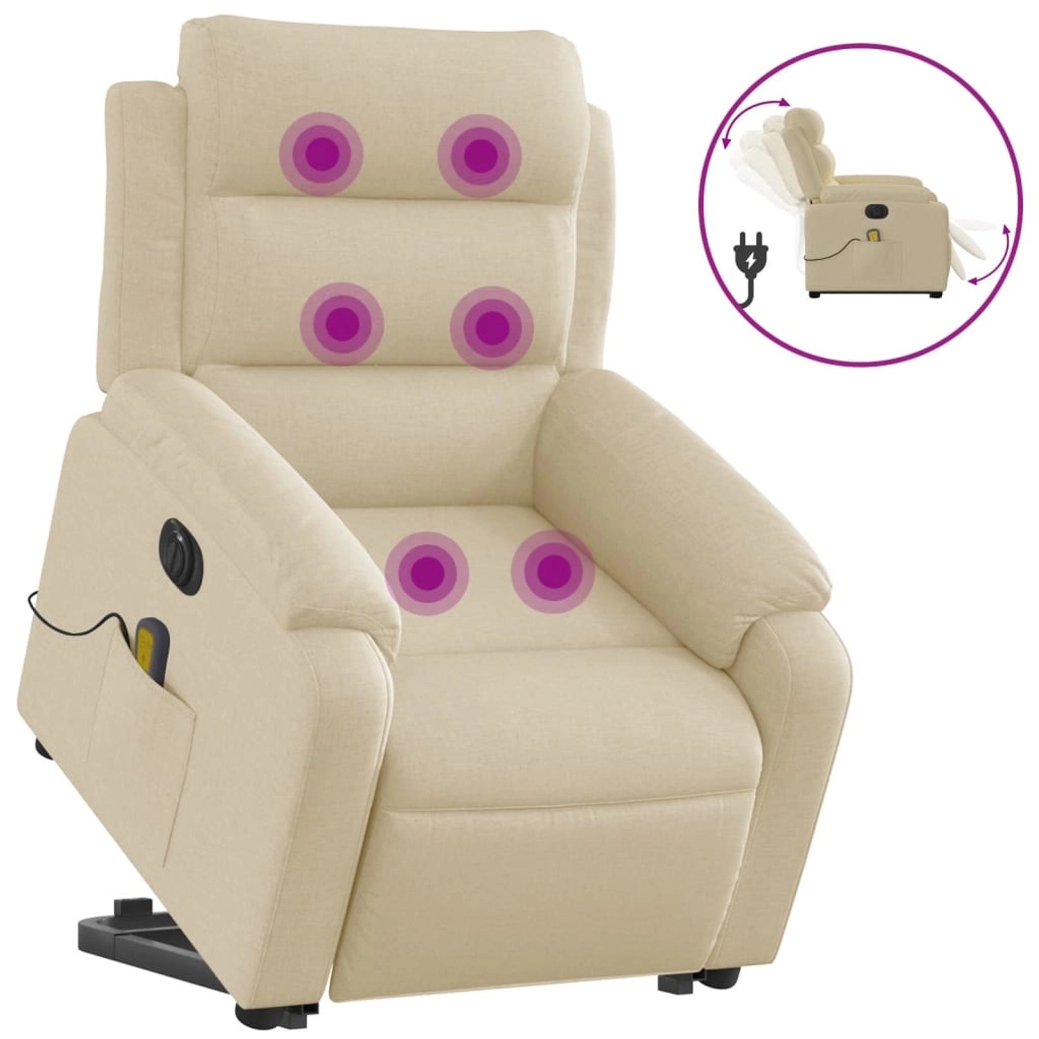 vidaXL Elektrischer Massagesessel mit Aufstehhilfe Creme Stoff Modell 7 vidaXL Elektrischer Massagesessel mit Aufstehhilfe Creme Stoff Modell 7 von VIDAXL